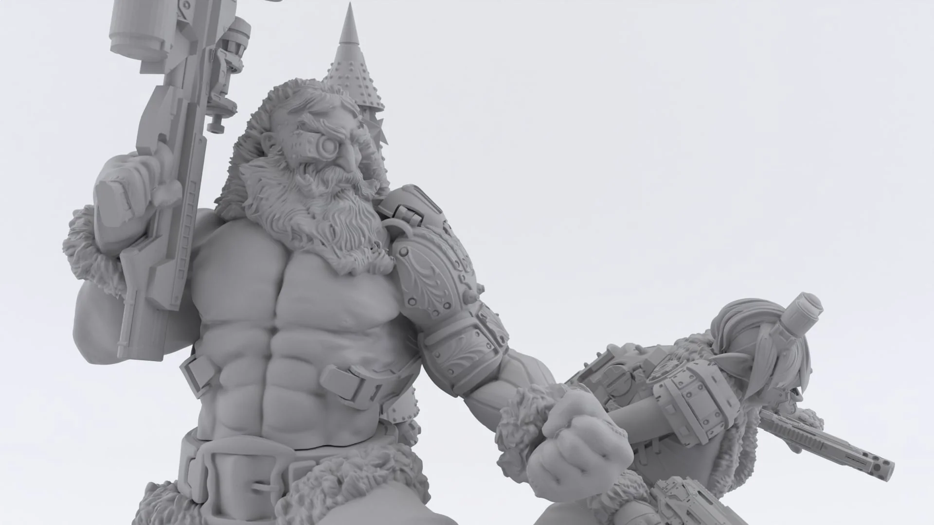 Cyborg Santa and E.L.F Resin Unpainted Model Kit - Image 6