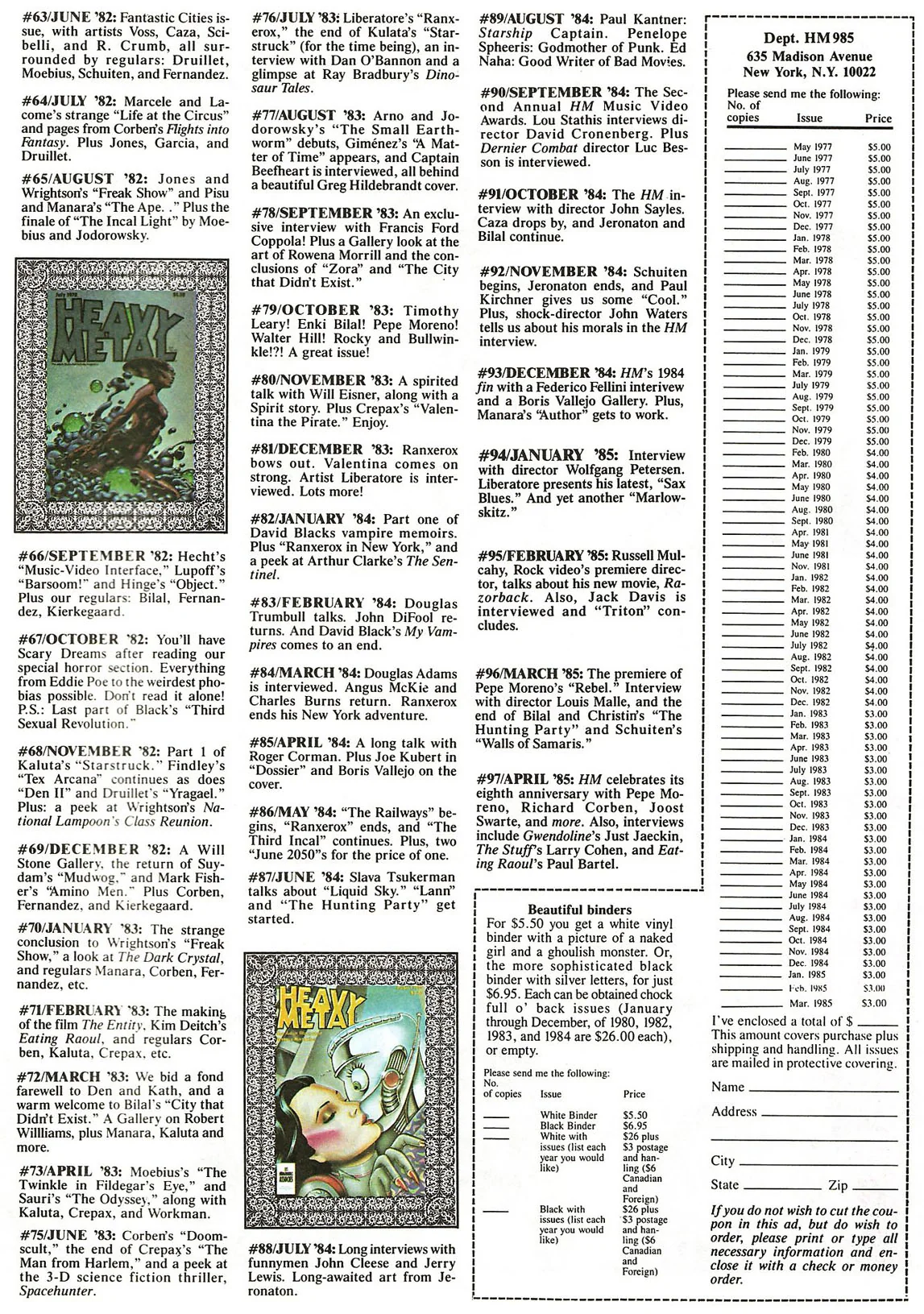 Heavy Metal Magazine September 1985 - Image 10