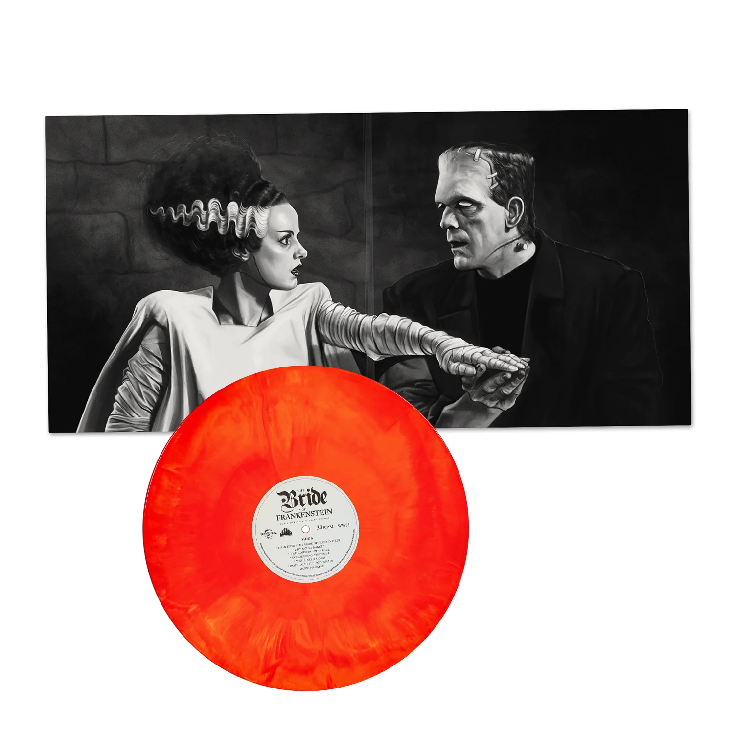 The Bride of Frankenstein (Music from the Motion Picture) by Franz Waxman Red & Yellow Hand Pour Colored Vinyl - Image 3