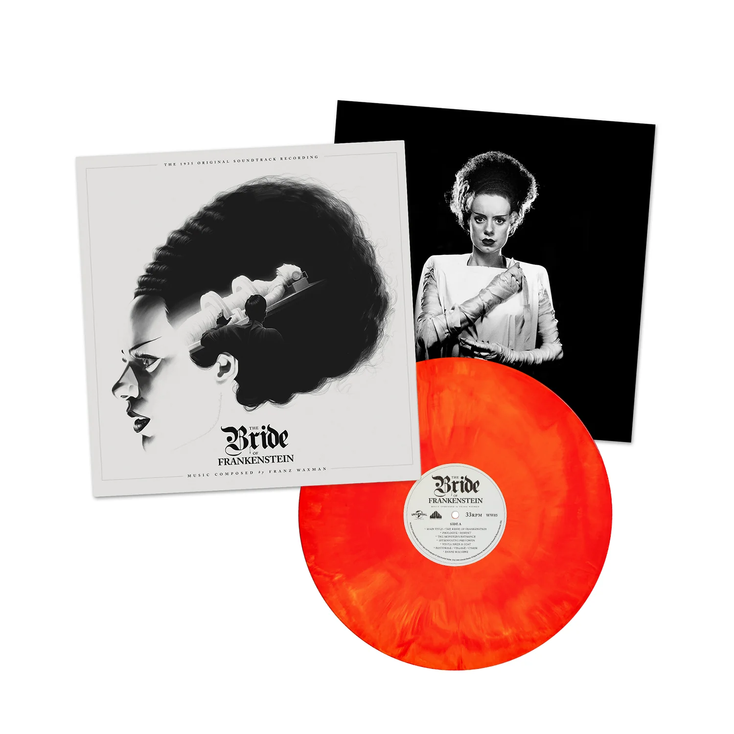 The Bride of Frankenstein (Music from the Motion Picture) by Franz Waxman Red & Yellow Hand Pour Colored Vinyl - Image 4