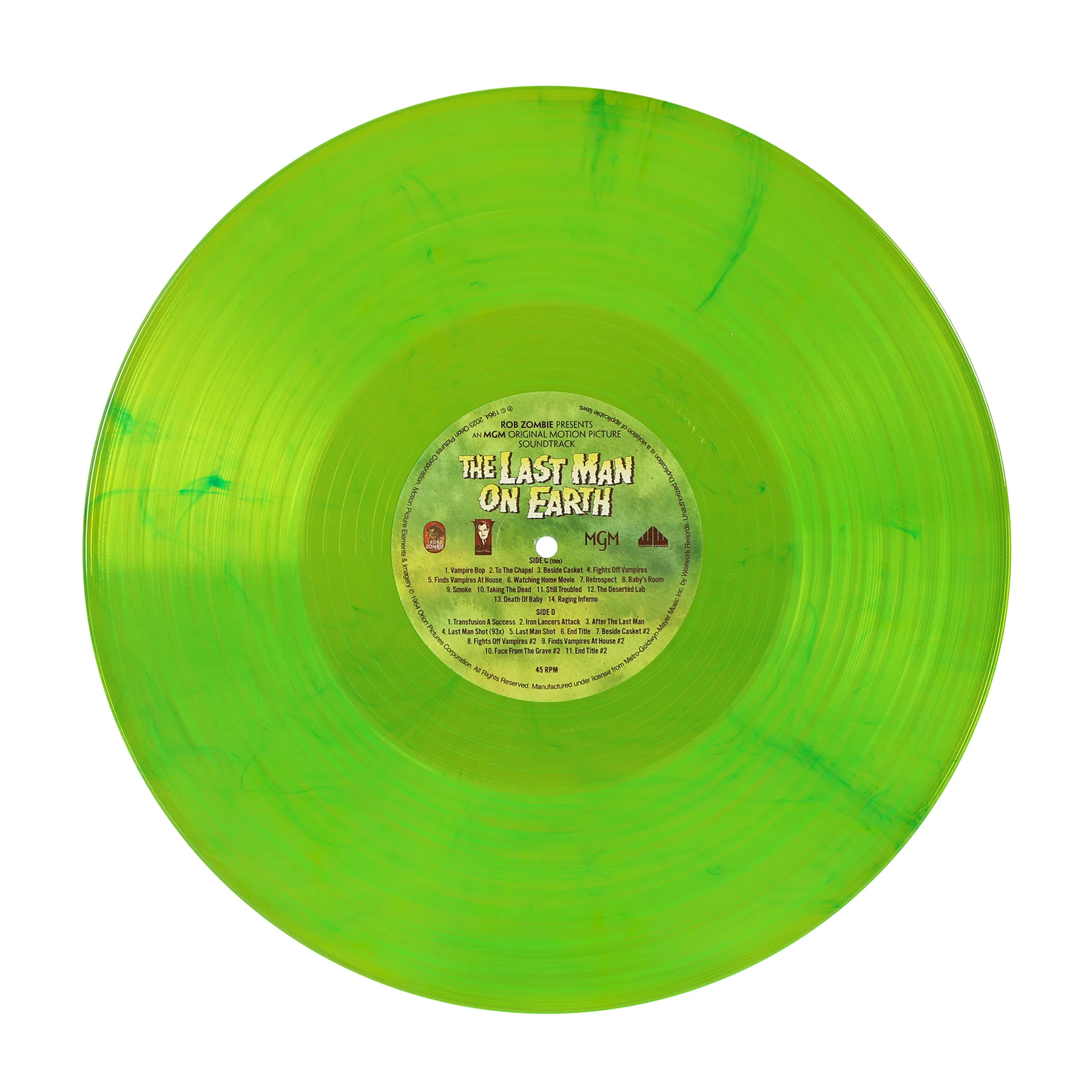 Rob Zombie Presents The Last Man On Earth Original Motion Picture Soundtrack on Gram Neon Green Vinyl with Green & Yellow Splatter - Image 6
